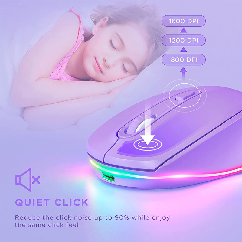 Mouse Sem Fio Bluetooth Seenda Iwg Fgm02 Recarregável Purple