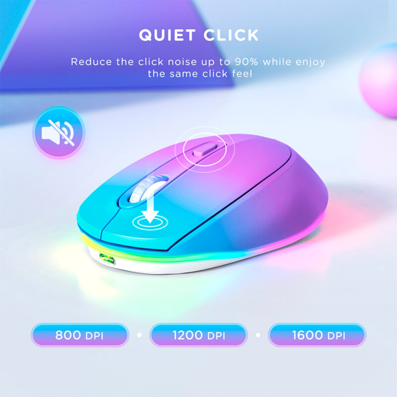 Mouse Sem Fio Seenda Iwg Fgm02 Recarregável Azul Púrpura