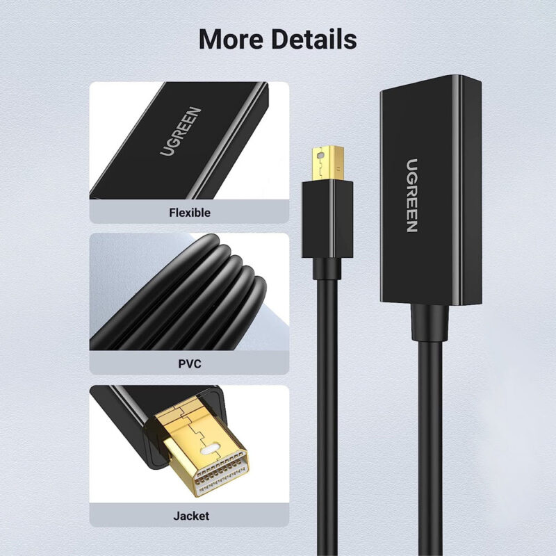 Adaptador Ugreen Mini displayPort Macho p/Hdmi Fêmea Preto