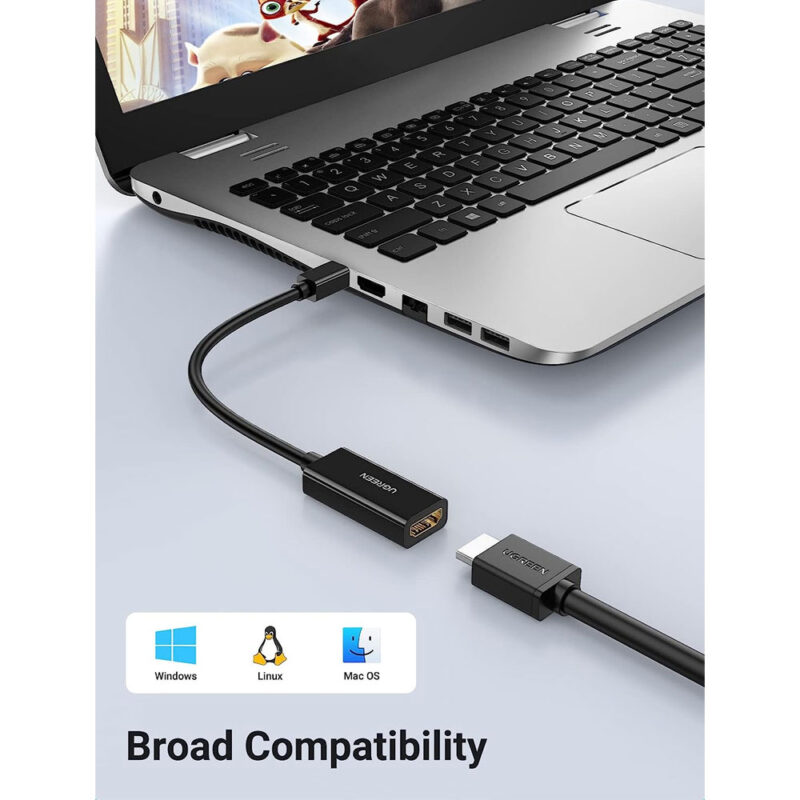 Adaptador Ugreen Mini displayPort Macho p/Hdmi Fêmea Preto
