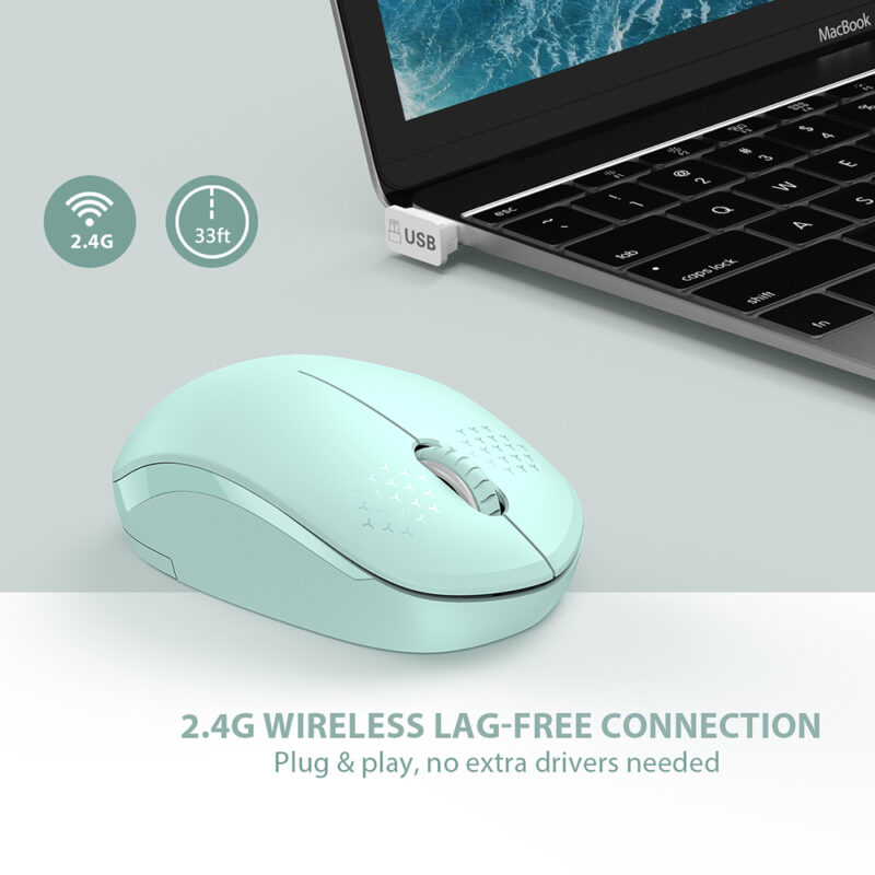 Mouse Sem Fio Seenda Wgsb 012 Mouse Wireless 2.4G Verde Mint