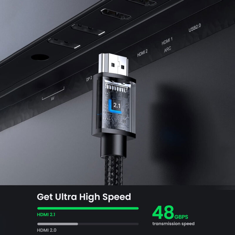 Cabo Extensor Vídeo Ugreen Hdmi Macho/Fêmea 8k60hz 1M Preto