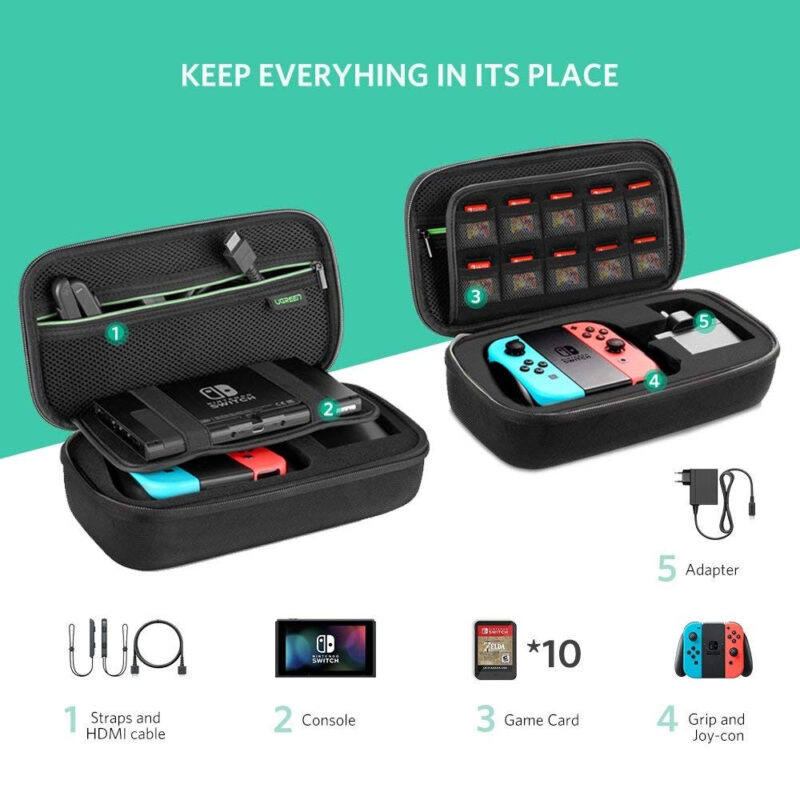 Case Bag Bolsa Armazenamento Ugreen p/ Nintendo Switch Preto