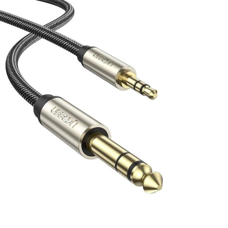 Cabo de Áudio Ugreen 3.5mm Macho para 6.35mm Macho 5M Preto