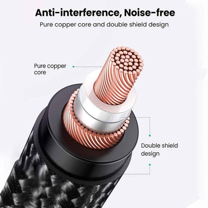 Cabo de Áudio Microfone Ugreen 3.5mm para Xlr Fêmea 2M Preto