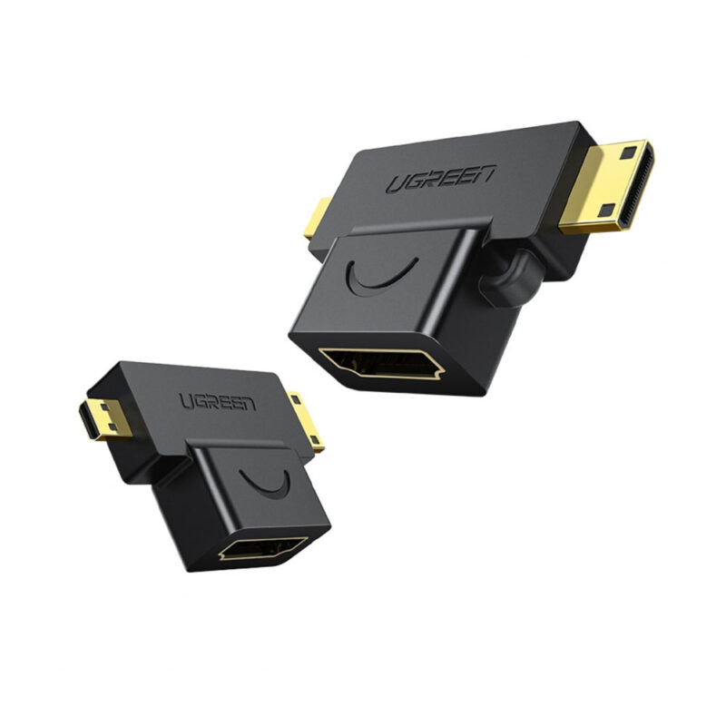 Adaptador Ugreen Micro Hdmi + Mini Hdmi Macho pra Hdmi Fêmea