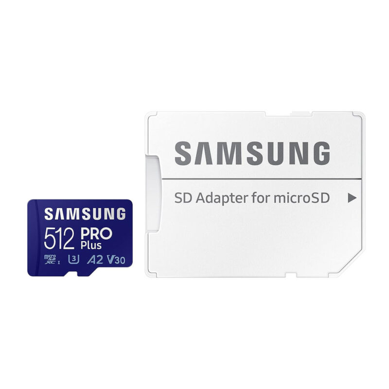 Cartão de Memória Samsung 512gb Micro Sd Pro Plus 180Mbs e Adap