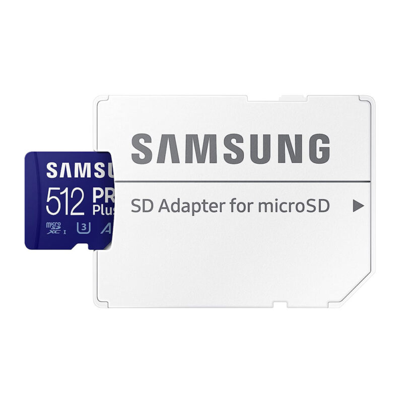 Cartão de Memória Samsung 512gb Micro Sd Pro Plus 180Mbs e Adap