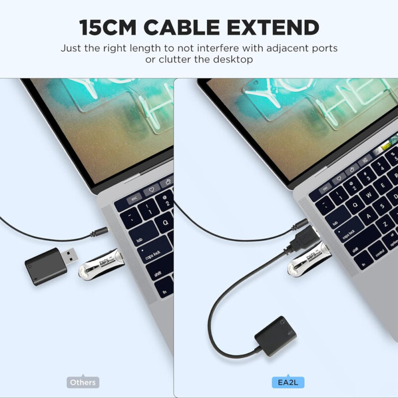 Boya Usb Macho para 3.5mm Fêmea Cabo Adaptador de Áudio Preto