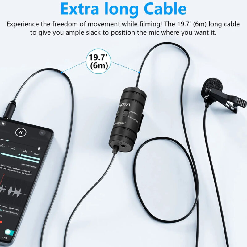 Boya By-m1 Pro II Microfone de Lapela Câmera Pc Celular Preto