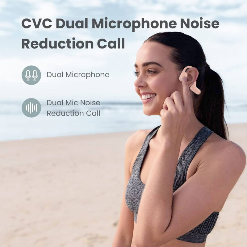Fone de Ouvido Bluetooh 5.2 Haylou Bc01 Sem Fio Condução Óssea Roza