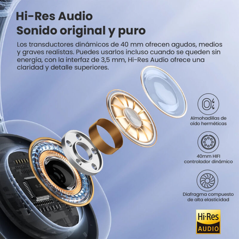 Fone de Ouvido  Bluetooth 5.2 Haylou S35 Sem Fio Headphone Anc Azul Dark