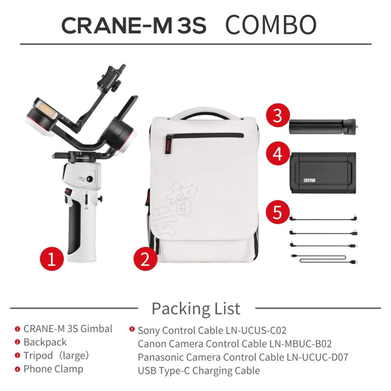 Estabilizador Zhiyun Crane M3S Combo Gimbal  p/Câmera Preto