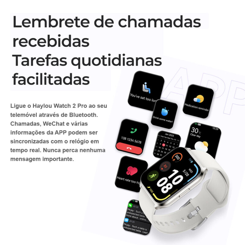 Relógio Inteligente Haylou Watch Ls02 Pro Bt 5.3 Tela 1.85 Prata