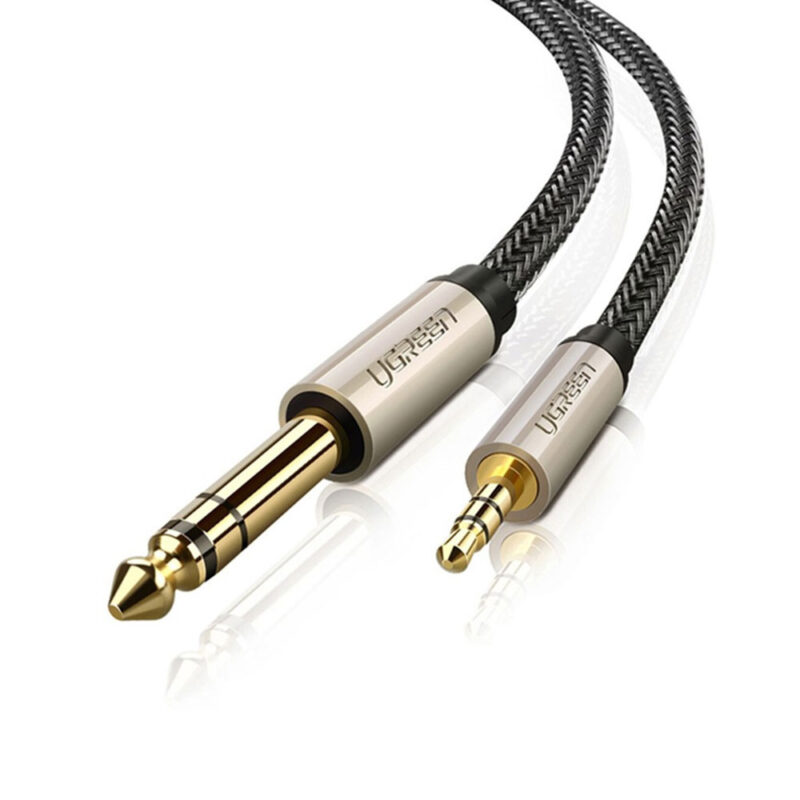 Cabo de Áudio Ugreen 3.5mm Macho para 6.35mm Macho 5M Preto