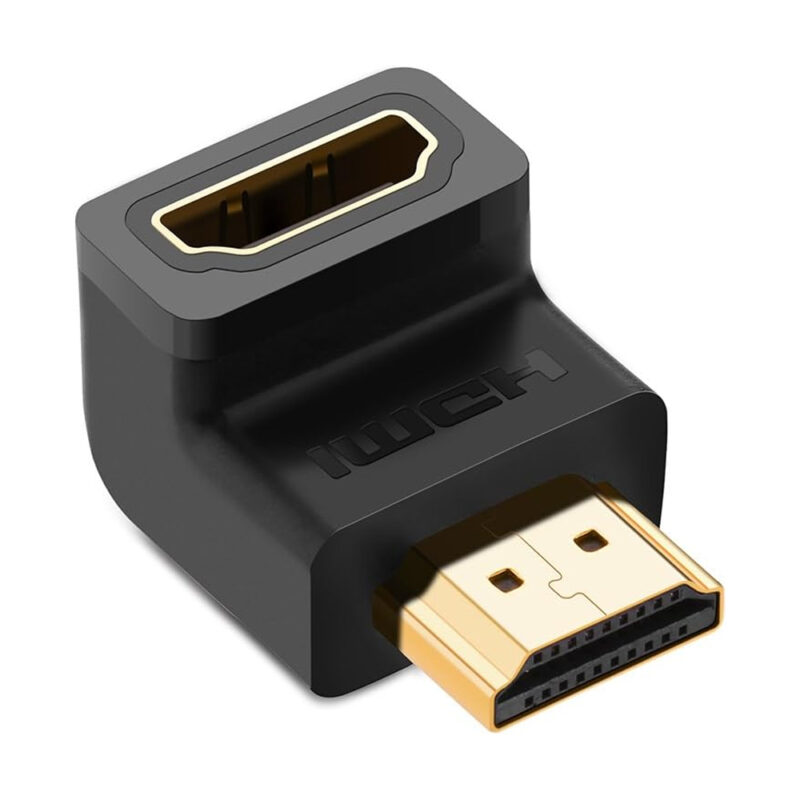 Adaptador de Vídeo Ugreen Hdmi Macho/Fêmea 90 Graus Preto