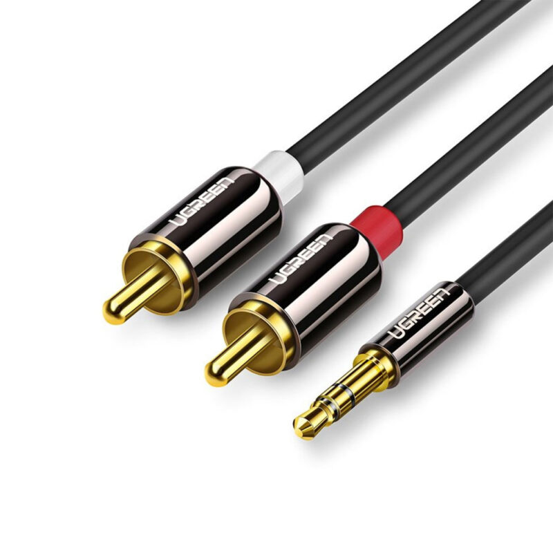 Cabo de Áudio Ugreen 3.5mm para 2Rca Macho/Macho 2M Preto