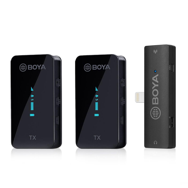 Microfone Lapela 2.4Gh Boya By-xm6-s4 Dispositivos Ios Preto