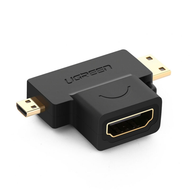 Adaptador Ugreen Micro Hdmi + Mini Hdmi Macho pra Hdmi Fêmea