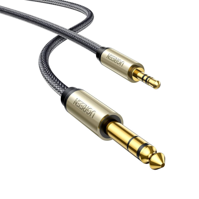 Cabo de Áudio Ugreen 3.5mm Macho para 6.35mm Macho 3M Preto
