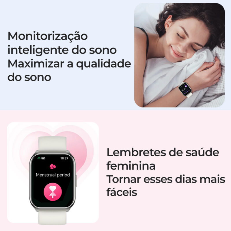 Relógio Inteligente Haylou Watch Ls02 Pro Bt 5.3 Tela 1.85 Prata