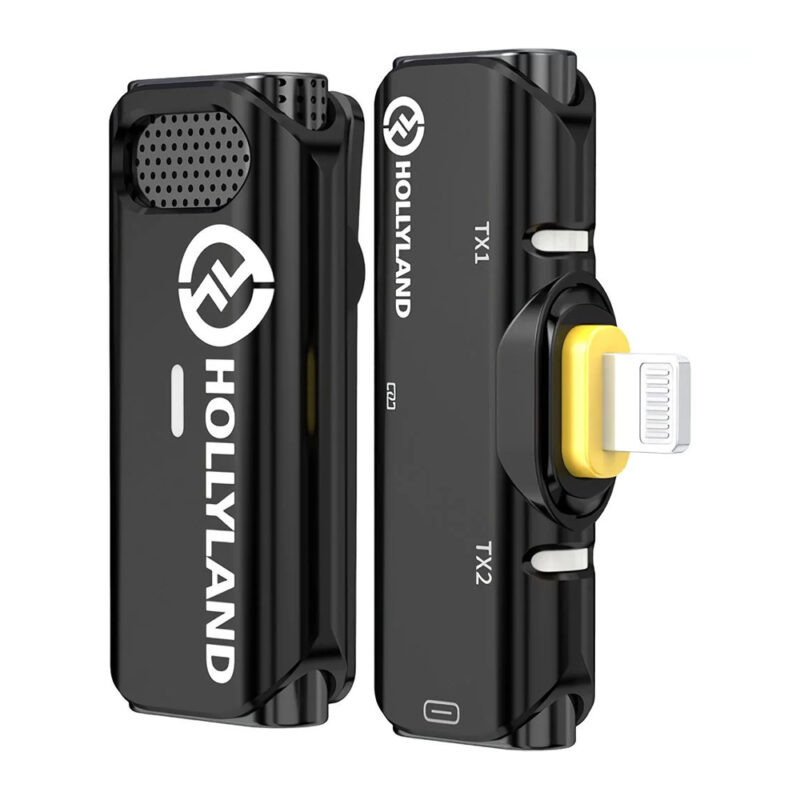 Sistema Microfone Sem Fio Hollyland Lark C1 Solo Lapela p/Ios Preto