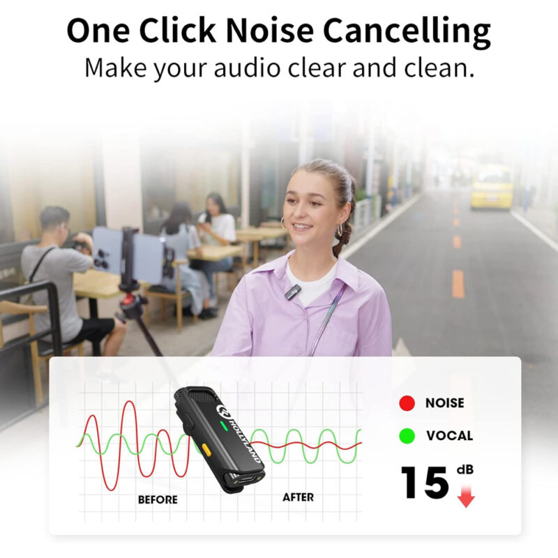 Sistema Microfone Sem Fio Hollyland Lark C1 Solo Lapela p/Ios Preto