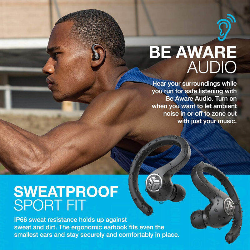 Fone Ouvido Sem Fio Jlab JBuds Air Sport Bluetooth 5.0 Preto