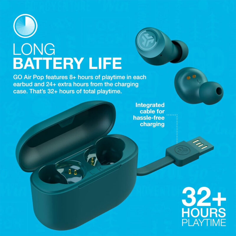 Fone de Ouvido Sem Fio Jlab Go Air Pop Bluetooth 5.1 Teal