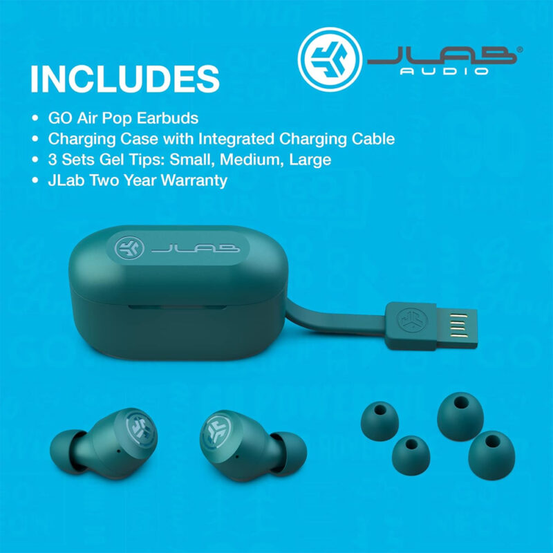 Fone de Ouvido Sem Fio Jlab Go Air Pop Bluetooth 5.1 Teal