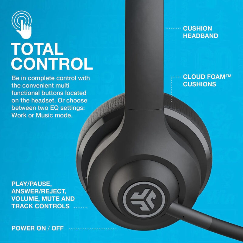 Fone Ouvido Sem Fio Jlab Go Work Headset Bluetooth 5.0 Preto