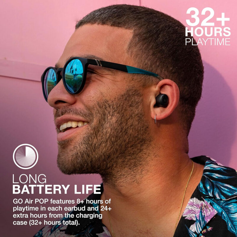 Fone de Ouvido Sem Fio Jlab Go Air Pop Bluetooth 5.1 Preto