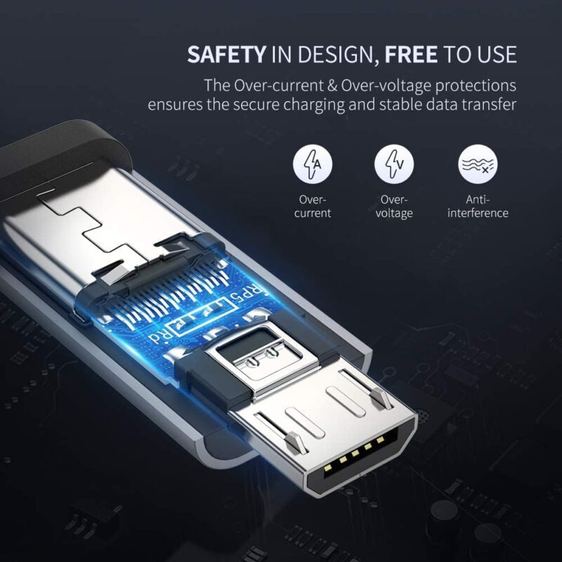 Adaptador Ugreen Us282 Micro Usb Macho para Tipo C Fêmea