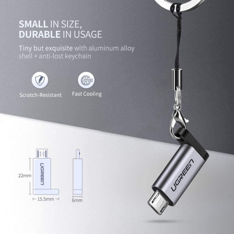 Adaptador Ugreen Us282 Micro Usb Macho para Tipo C Fêmea