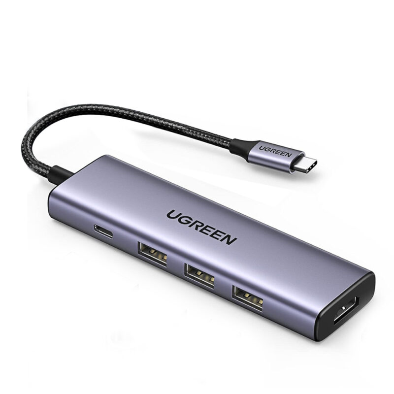 Hub Adaptador Ugreen 5In1 P/Usb C Hdmi + 100W Power Delivery