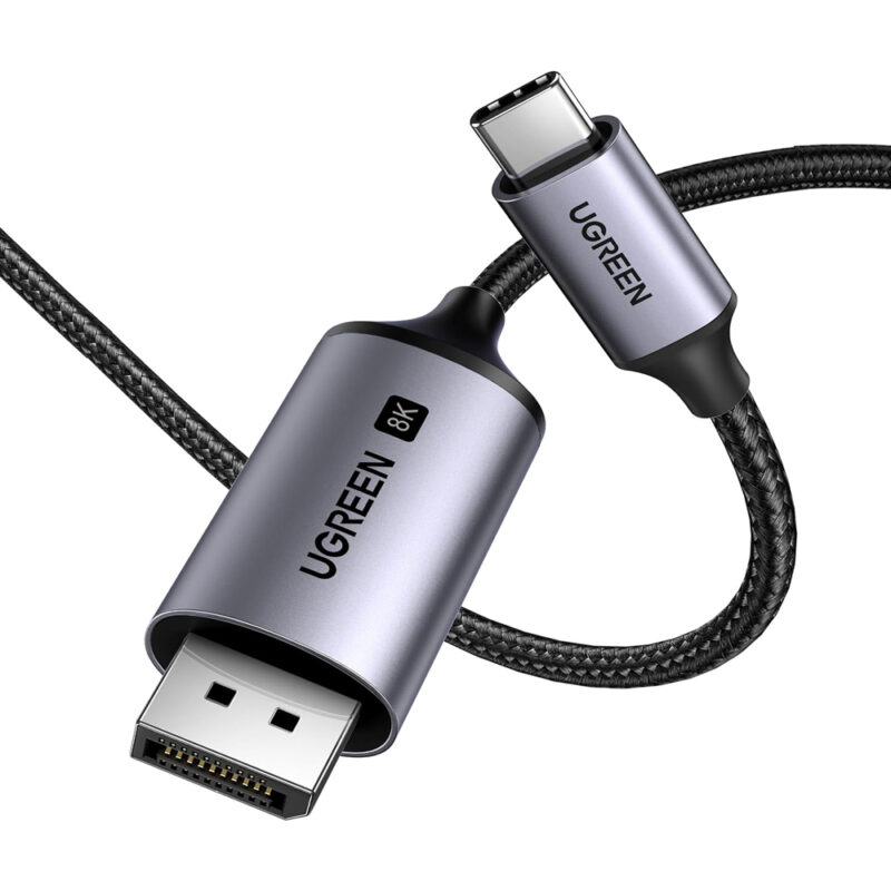 Cabo de Dados Ugreen DisplayPort p/Usb-C 8k60Hz 2M Cinza