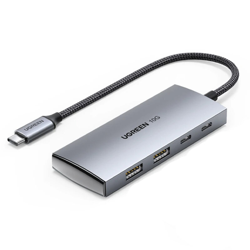 Hub Adaptador Ugreen 4 in 1 Usb C p/Usb A 3.2 Cinza Espacial