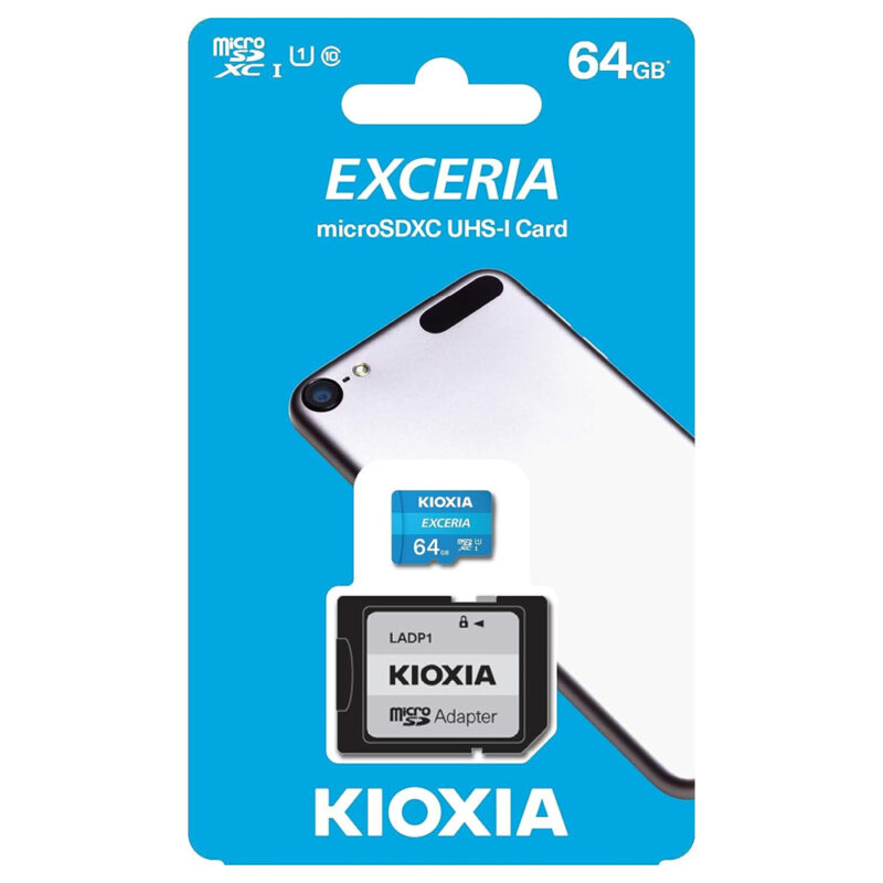 Cartão de Memória Micro Sd Kioxia 64gb Exceria 100Mbs e Adap
