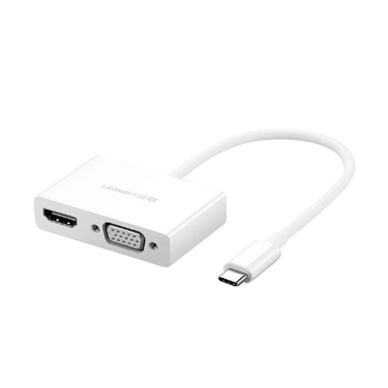 Ugreen Adaptador Usb Tipo C p/ Hdmi e Vga Conversor Branco