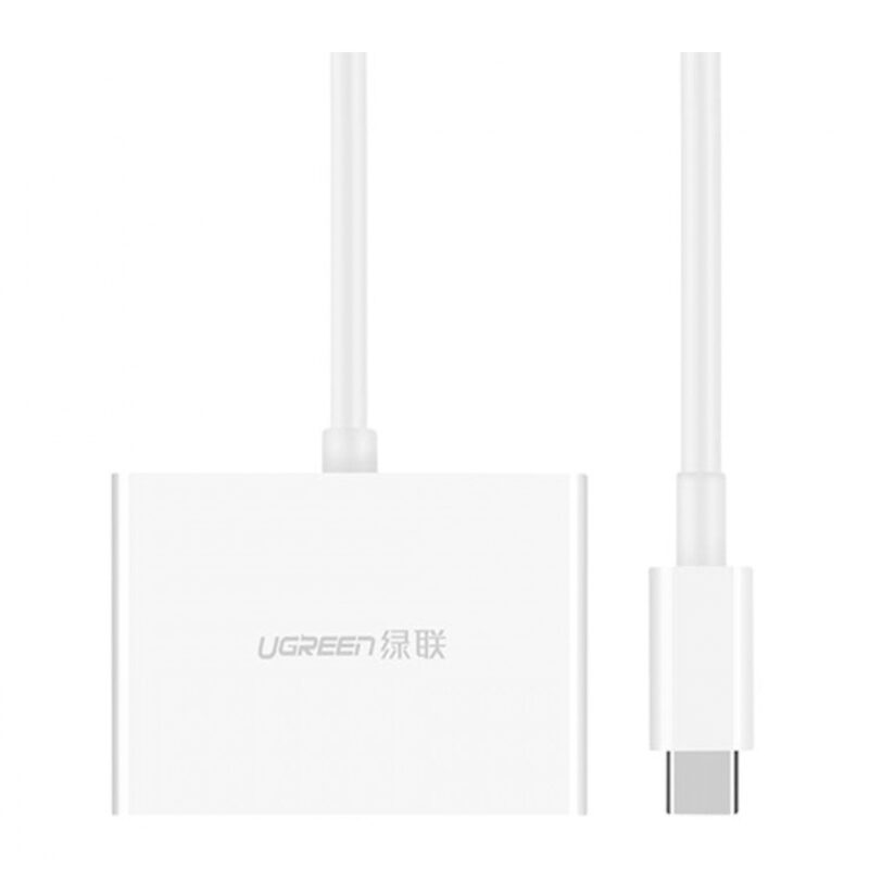 Ugreen Adaptador Usb Tipo C p/ Hdmi e Vga Conversor Branco