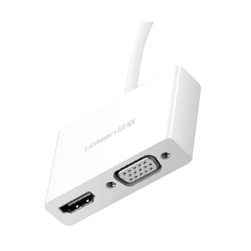 Ugreen Adaptador Usb Tipo C p/ Hdmi e Vga Conversor Branco