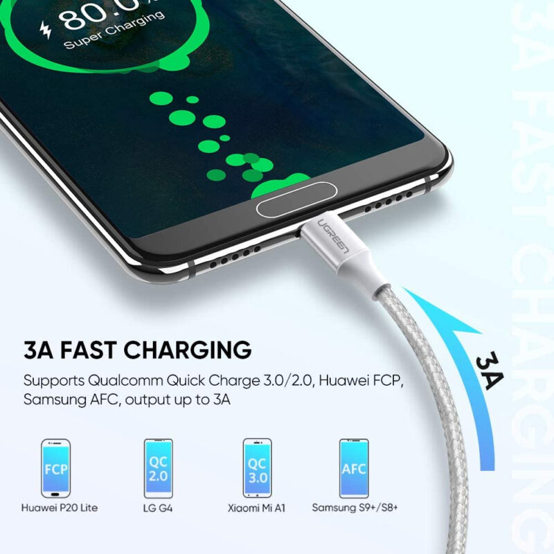 Cabo de Dados Ugreen US288 Usb 2.0 p Micro Usb Tipo C 0.5m