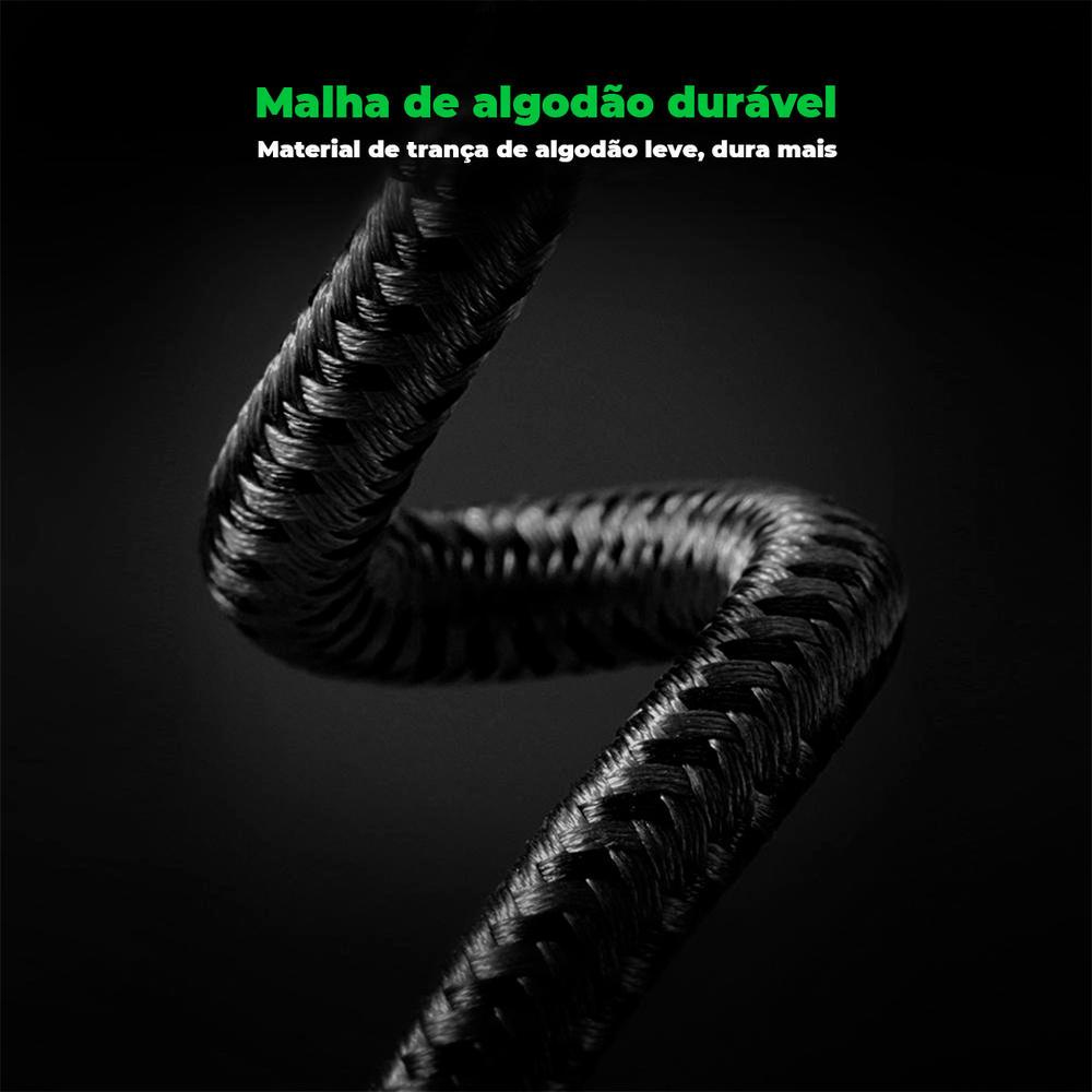 Cabo de Áudio Ugreen 3.5mm Macho/Macho 2 Metros Preto