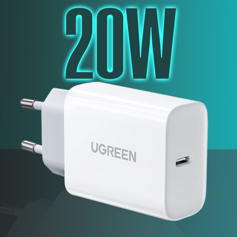 Carregador iPhone Ugreen 20W Cabo Lightning Usb C Certif Mfi
