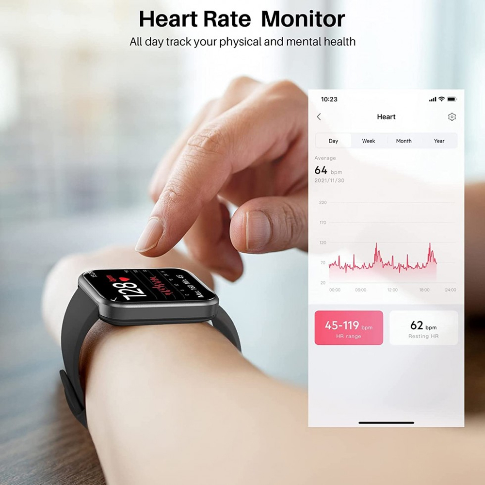 Relógio Smartwatch Tozo S2 Tela Hd de 1.69 pol. Preto