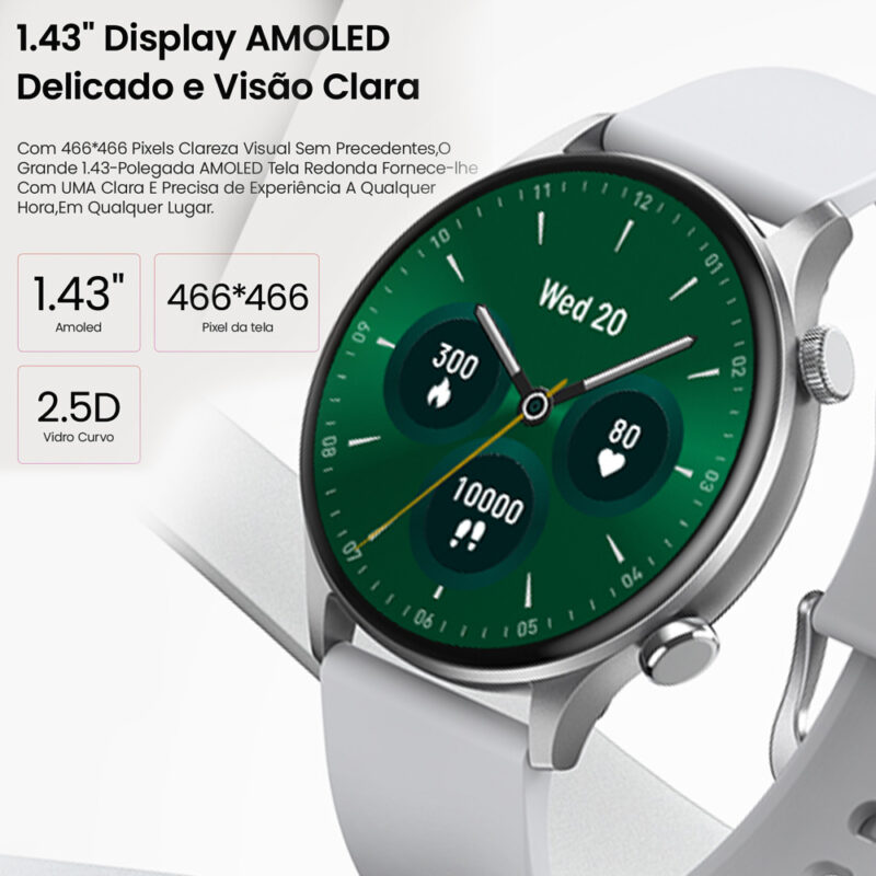 Relógio Smartwatch Xiaomi Haylou Ls16 BT 5.2 Tela 1.4 pol.