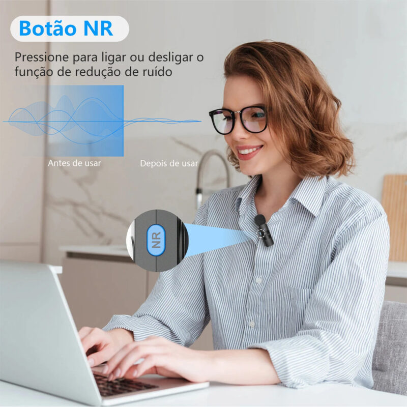 Microfone de Lapela Boya By-v20 Usb C  p/Android 2.4ghz Preto