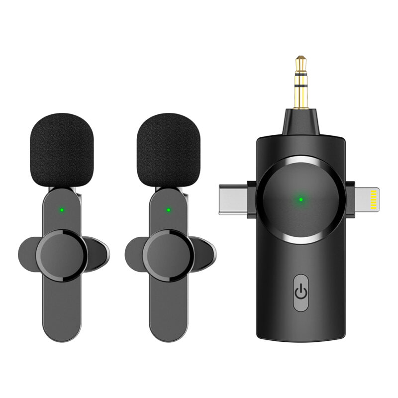 Microfone Sem Fio Vimai 3 em 1 Plug Universal Lapela Preto