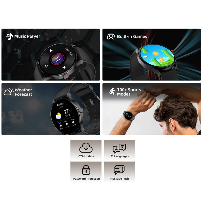 Smartwatch Imiki Tg1 Chamada Bt 5.2 Tela 1.43 Função Fitness