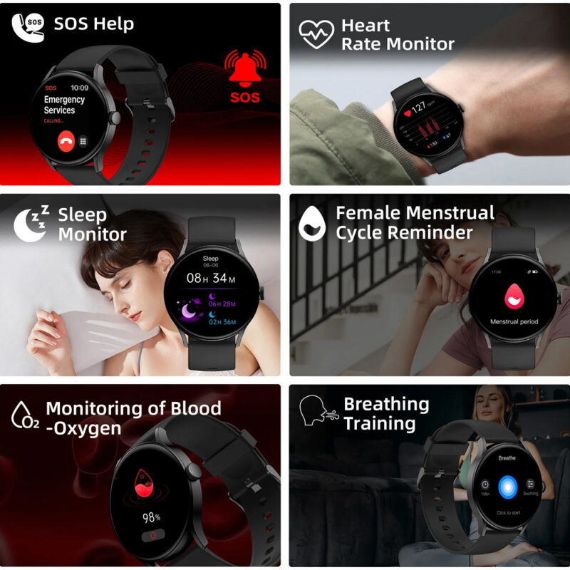 Smartwatch Imiki Tg1 Chamada Bt 5.2 Tela 1.43 Função Fitness